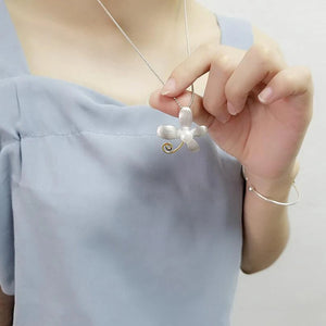 Natural Pearl Pendant Necklace 925 Sterling Silver Party Jewelry