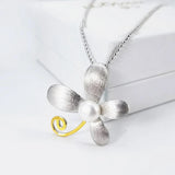Natural Pearl Pendant Necklace 925 Sterling Silver Party Jewelry