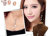 Collier 925 Sterling Silver Pendant Necklace Freshwater Pearl Jewelry 8-9mm