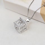 925 Silver Magic Make Wish Box Pendant Necklace With Pearl