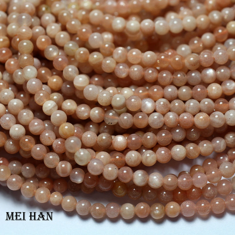 Meiahn 4mm Mixed Orange Moonstone Smooth Round Beads Set