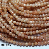 Meiahn 4mm Mixed Orange Moonstone Smooth Round Beads Set