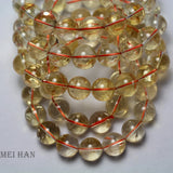Meiahn Citrine 13-14mm Round Beads Bracelet for Jewelry Making