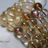 Meiahn Citrine 13-14mm Round Beads Bracelet for Jewelry Making