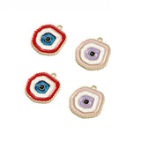 Meibeads 4 Pcs Couple Evil Eye Pendant Charms DIY Necklace Jewelry Making