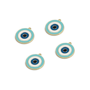 Meibeads 4 Pcs Couple Evil Eye Pendant Charms DIY Necklace Jewelry Making