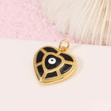 Meibeads Heart Pendant Evil Eye For DIY Necklace 2pcs