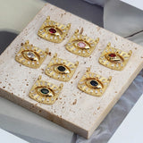 Meibeads Crystal Turkey Evil Eye Charm Pendant for DIY Jewelry