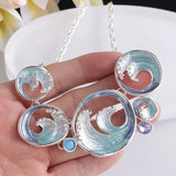 Sea Wave Shape Choker Necklace Set