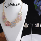 Colorful Geometric Chain Necklace for Women