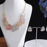 Colorful Geometric Chain Necklace for Women