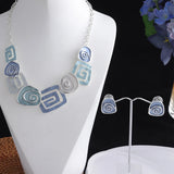 Colorful Geometric Chain Necklace for Women