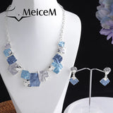 Vintage Enamel Necklace Set Bohemian Necklaces Women Geometric Pendant Choker