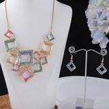 Enamel Irregular Geometry Necklace Chokers Women's Necklaces Alloy Chain