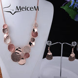 Enamel Necklace Set Geometric Woman Jewelry Silver Necklaces for Party