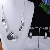Enamel Necklace Set Geometric Woman Jewelry Silver Necklaces for Party