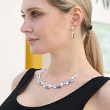 Grey Enamel Necklace Geometric Chain Necklaces Woman Gift