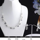Grey Enamel Necklace Geometric Chain Necklaces Woman Gift
