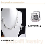 Grey Enamel Necklace Geometric Chain Necklaces Woman Gift