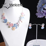 Geometric Choker Chain Necklace Enamel Bridal Wedding Jewelry Gift