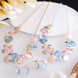 Geometric Choker Chain Necklace Enamel Bridal Wedding Jewelry Gift