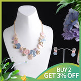 Geometric Choker Chain Necklace Enamel Bridal Wedding Jewelry Gift