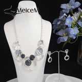Geometric Enamel Chain Choker Necklace for Women Mother