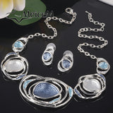 Geometric Enamel Silver Chain Choker Necklace for Women Mother