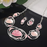 Geometric Enamel Silver Chain Choker Necklace for Women Mother