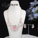 Geometric Enamel Silver Chain Choker Necklace for Women Mother