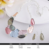Gray Shell Geometric Circle Choker Necklace for Women