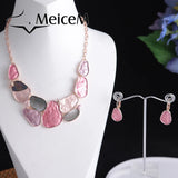 Gray Shell Geometric Circle Choker Necklace for Women