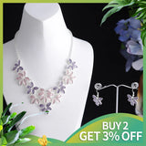 Enamel Flower Pendant Necklace Multilayer Chain Choker Rope Steel Boho