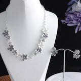 Enamel Flower Choker Chain Statement Necklace Party Jewelry