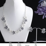 Enamel Flower Choker Chain Statement Necklace Party Jewelry