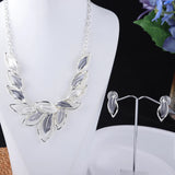 Enamel Leaf Drop Chunky Necklace for Women