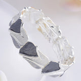 Meicem Elastic Wire Bracelet Enamel Geometric Bangle for Women