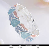 Meicem Elastic Wire Bracelet Enamel Geometric Bangle for Women