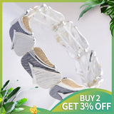 Meicem Elastic Wire Bracelet Enamel Geometric Bangle for Women