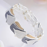 Meicem Elastic Wire Bracelet Enamel Geometric Bangle for Women