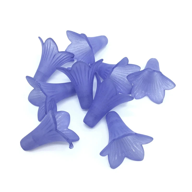 Acrylic Scrub Jewelry Beads 21*23mm Monochrome Morning Glory