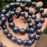 Meihan Dark Sapphire Faceted Round Loose Beads Set