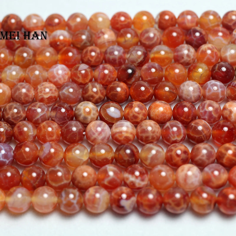 Meihan 8mm Fire Agate Round Loose Beads