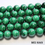 Meihan Malachite Smooth Round Beads 9.5-10mm for Jewelry Making
