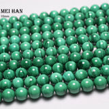 Meihan Malachite Smooth Round Beads 9.5-10mm for Jewelry Making