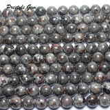 Meihan Natural American Yooperlite Smooth Round Beads 8mm-12mm