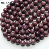Meihan 9.5-10mm Purple Lepidolite Smooth Round Beads