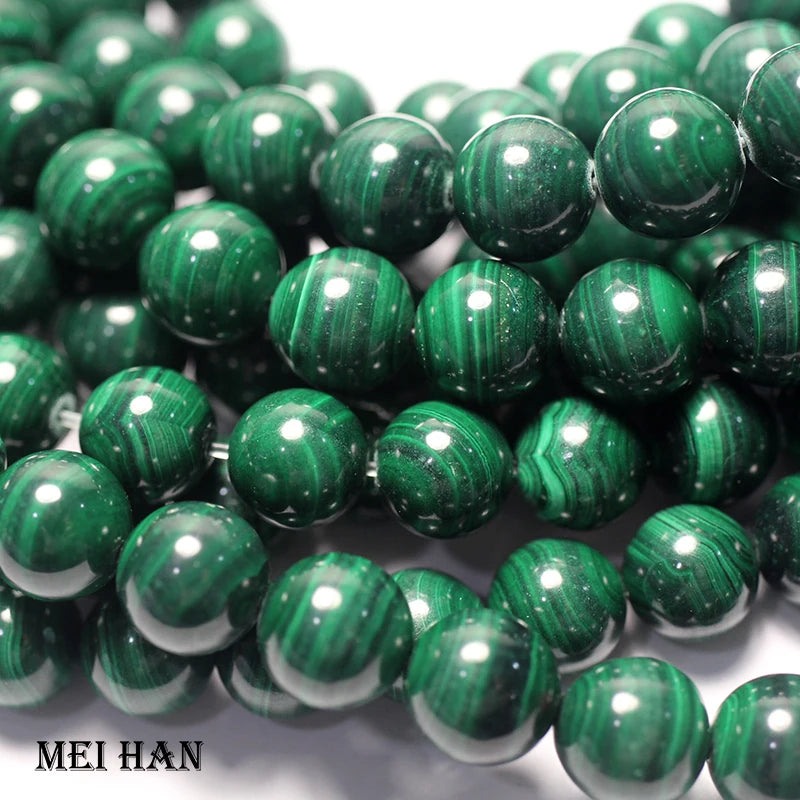 Meihan Natural Malachite 10mm Smooth Round Stone Beads