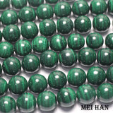 Meihan Natural Malachite 10mm Smooth Round Stone Beads