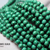 Meihan Malachite 8mm Smooth Round Beads Stone for DIY Bracelet
